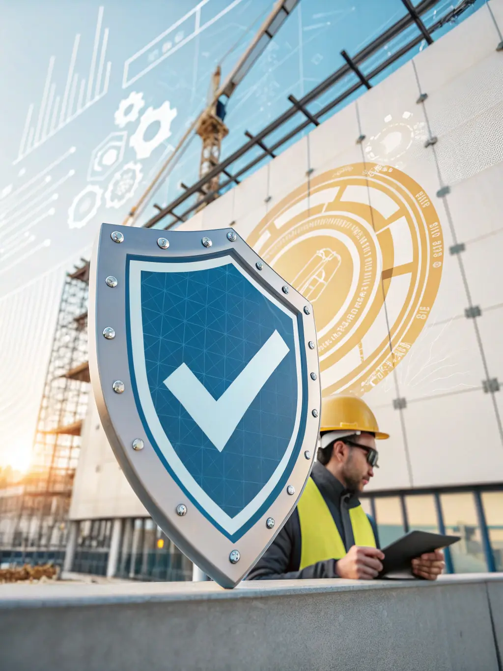 An icon representing compliance, showing a checkmark inside a shield, symbolizing safety and regulatory adherence.