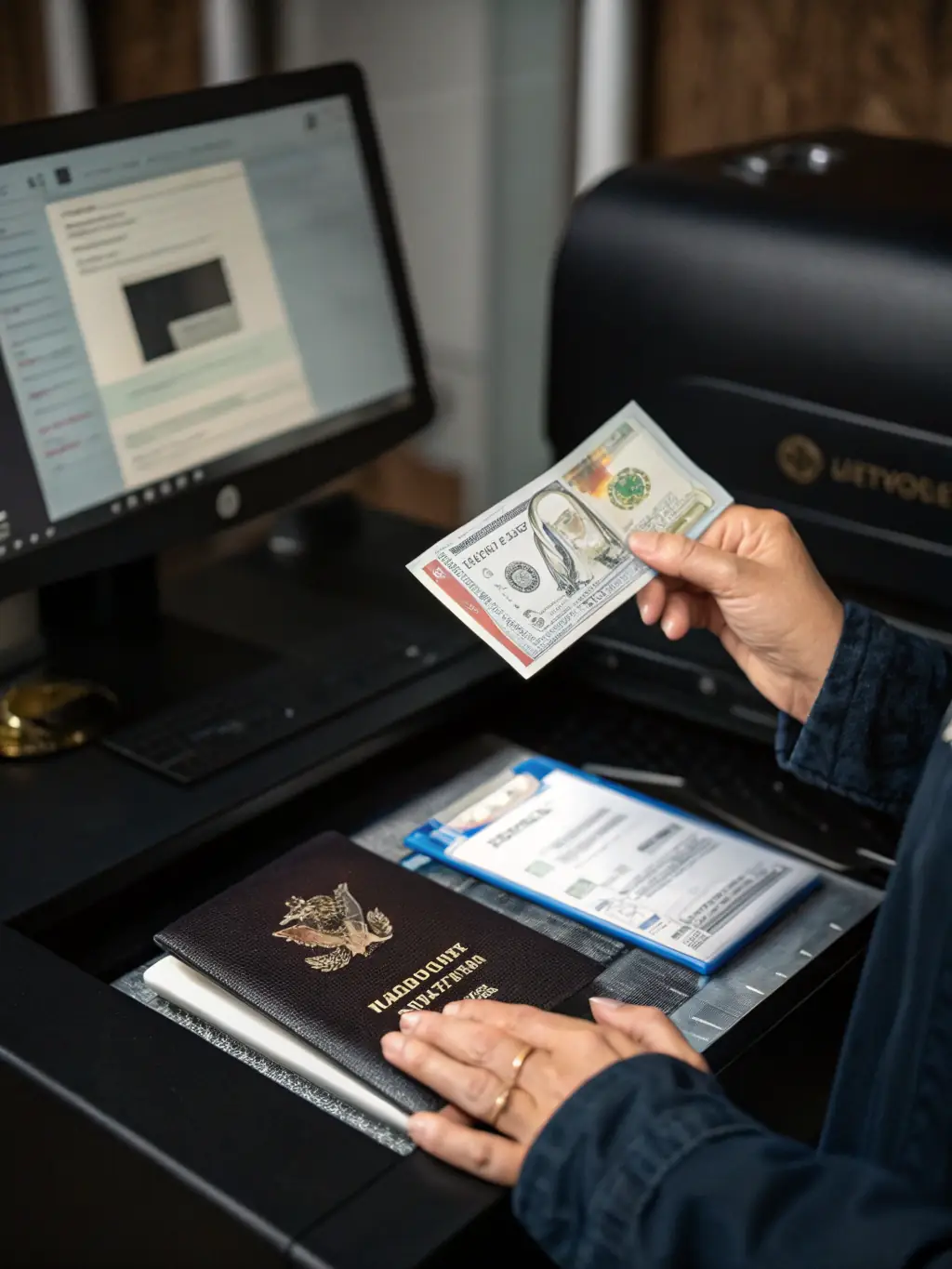 A driver proudly displaying their FleetHire digital passport on their smartphone, showcasing their verified credentials and compliance documents.
