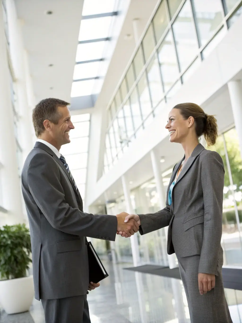 A driver and employer shaking hands, symbolizing a successful hire through FleetHire.