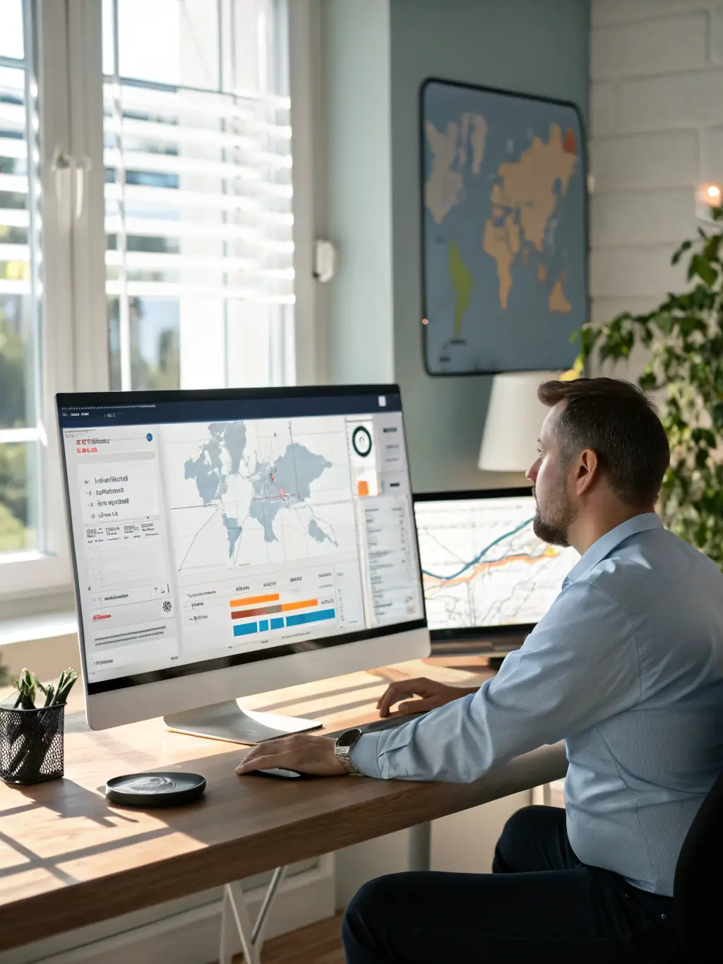 A fleet manager efficiently managing driver applications and onboarding processes on the FleetHire employer dashboard.
